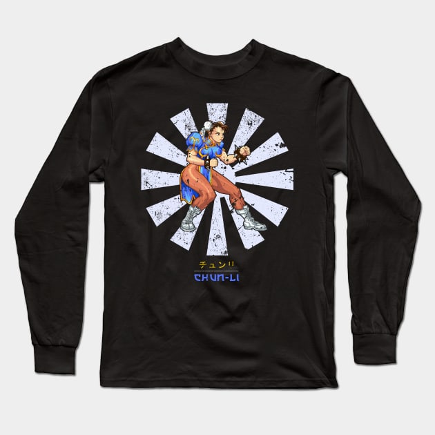 Street Fighter Chun Li Retro Japanese Long Sleeve T-Shirt by Nova5